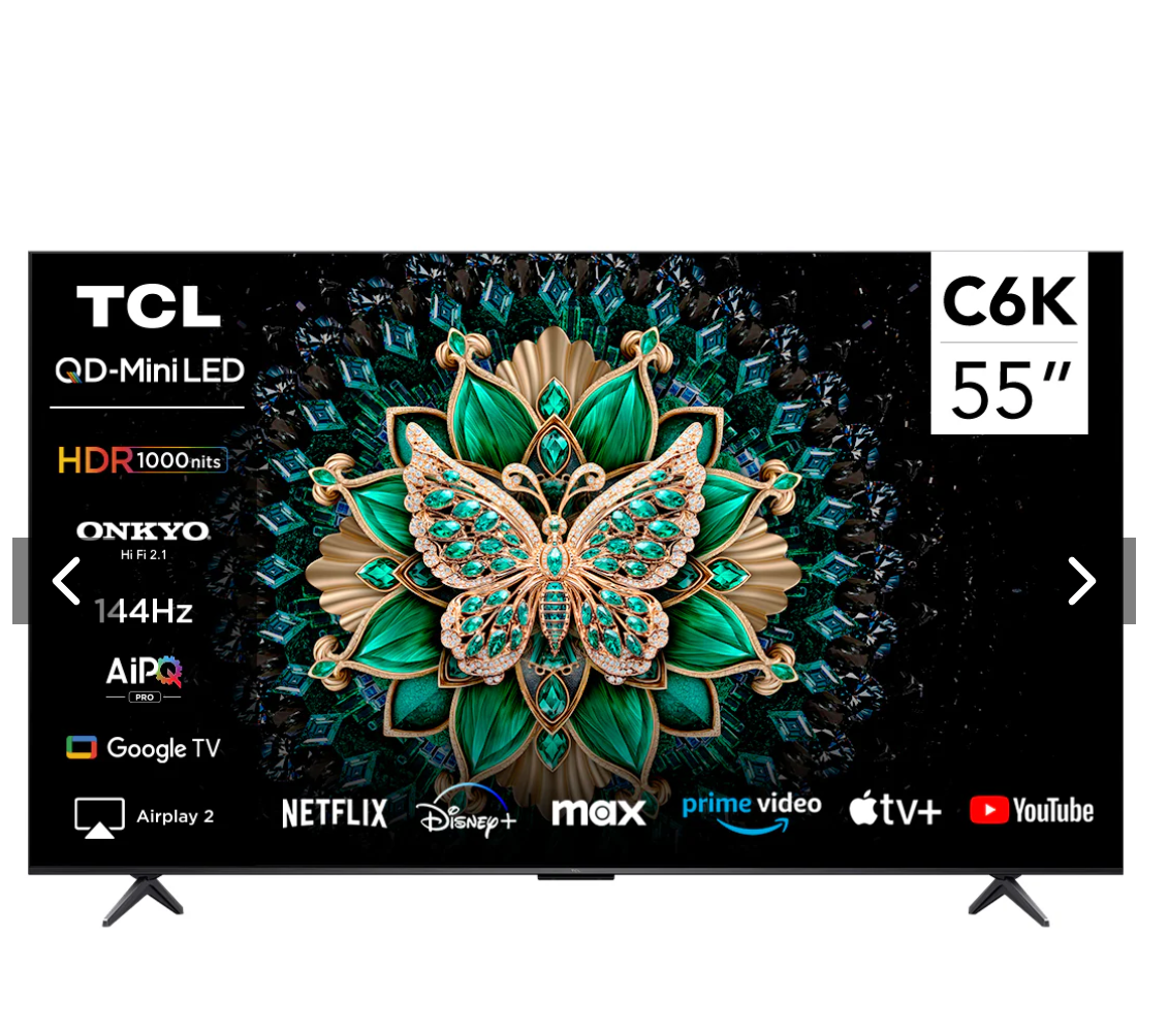 Smart TV 55" TCL 4K QLED Mini LED 55C6K
