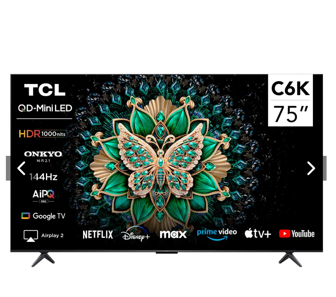 Smart TV 75" TCL 4K QLED Mini LED 75C6K