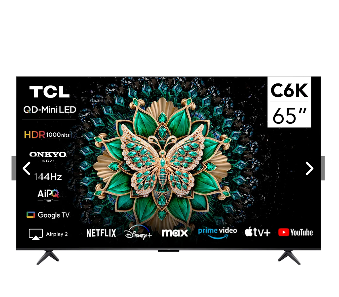 Smart TV 65" TCL 4K QLED Mini LED 65C6K