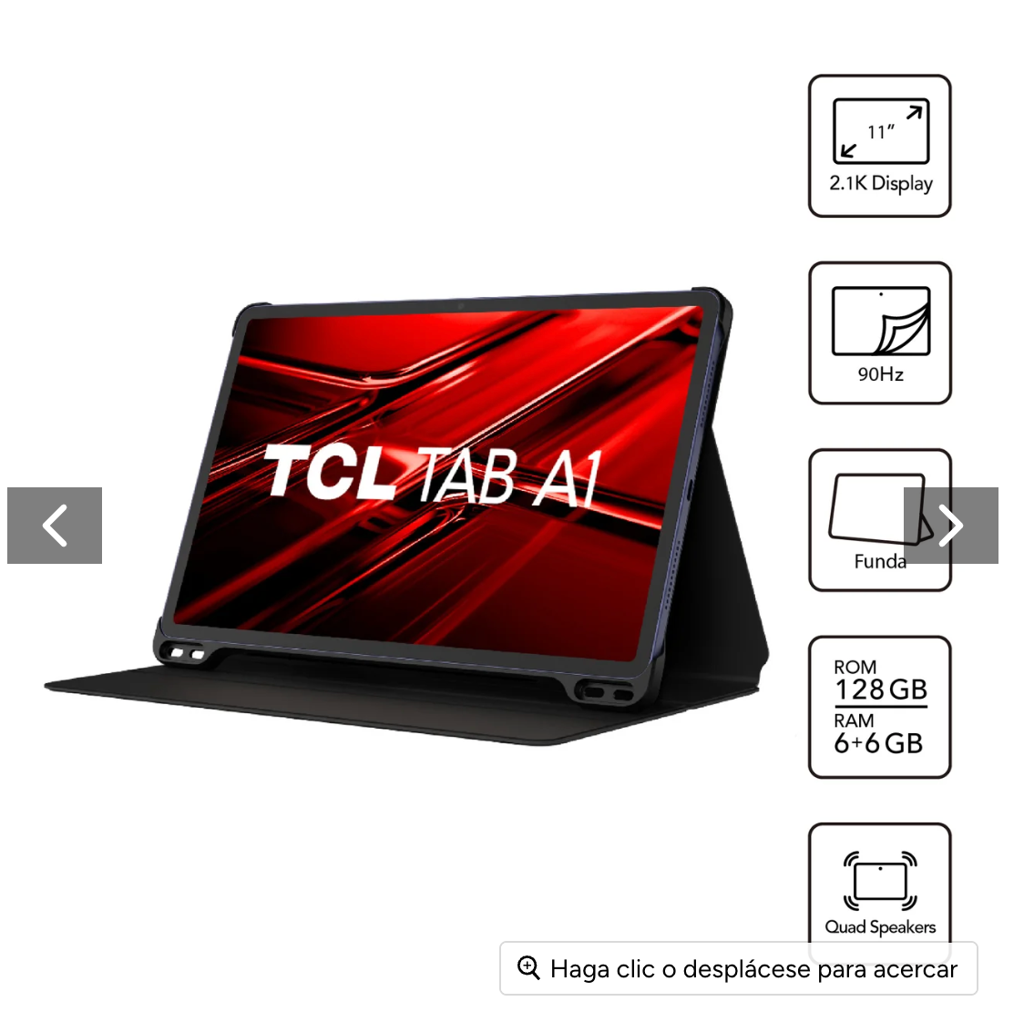 TAB A1 128GB / 6GB Octa Core 11" 2.1k 90Hz + Funda