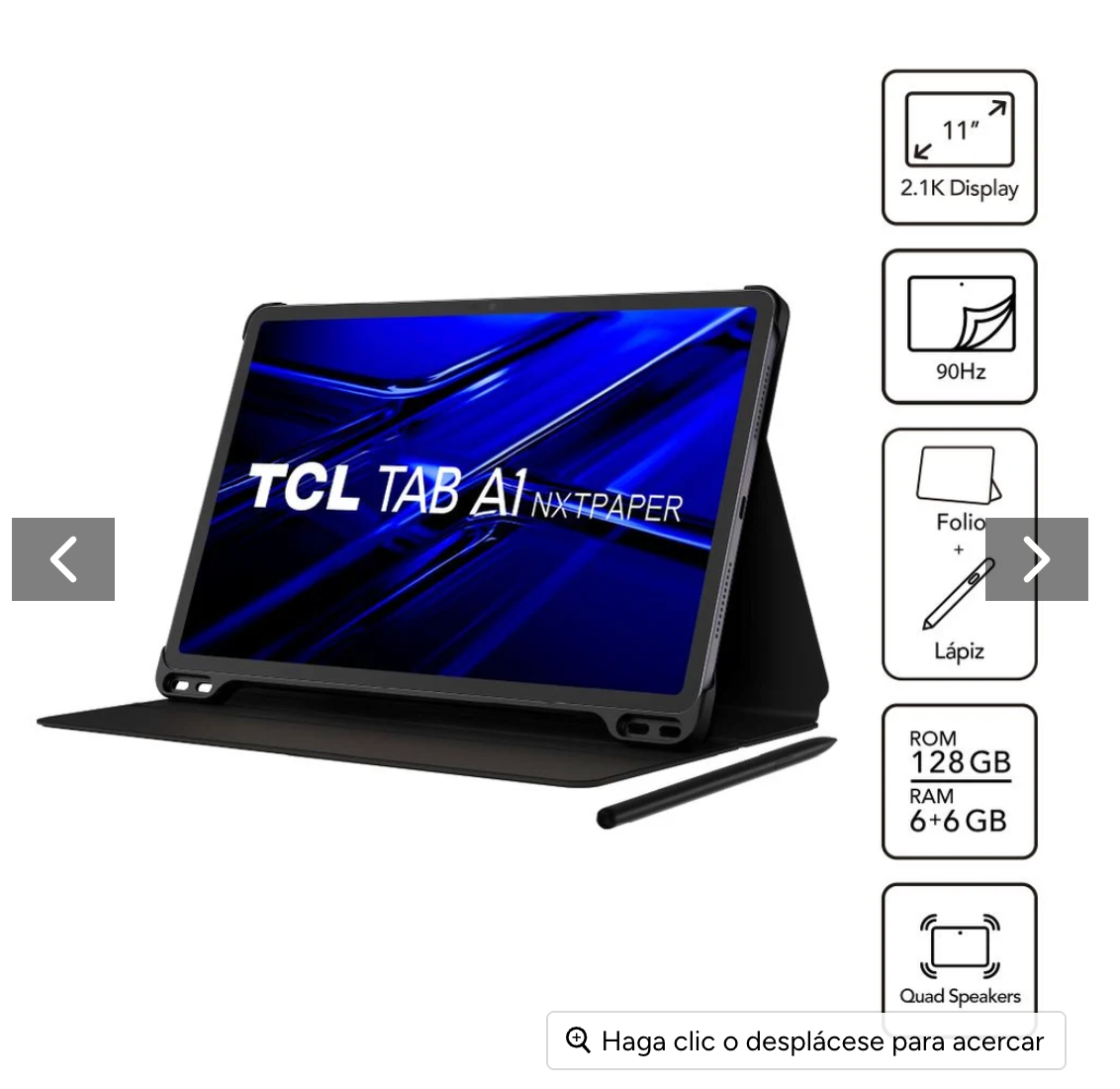 TAB A1 NXTPAPER 128GB / 6GB Octa Core 11" 2.1k 90Hz + Lapiz + Funda