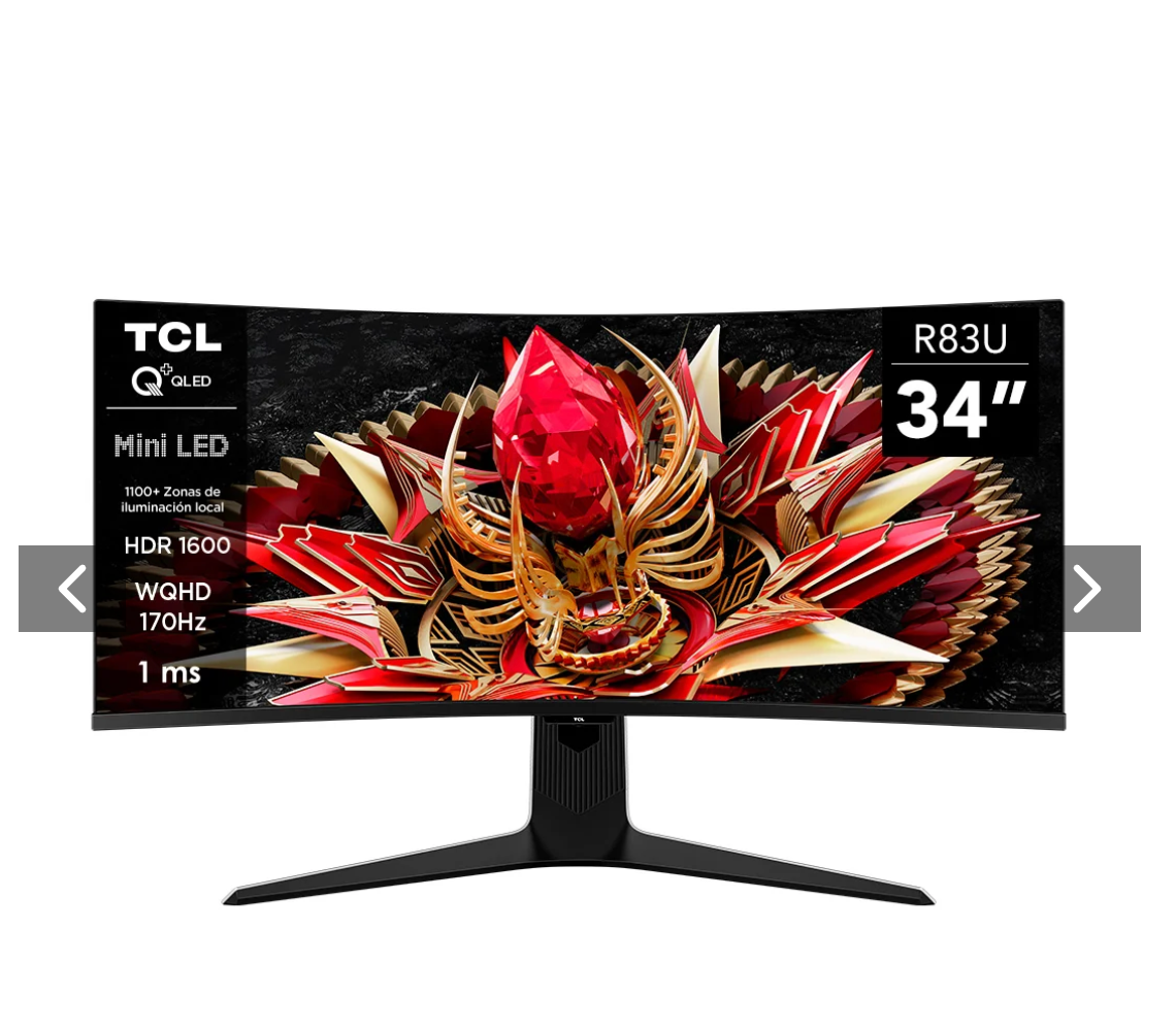 Monitor Gamer TCL QD-Mini LED 34R83Q WQHD 170Hz
