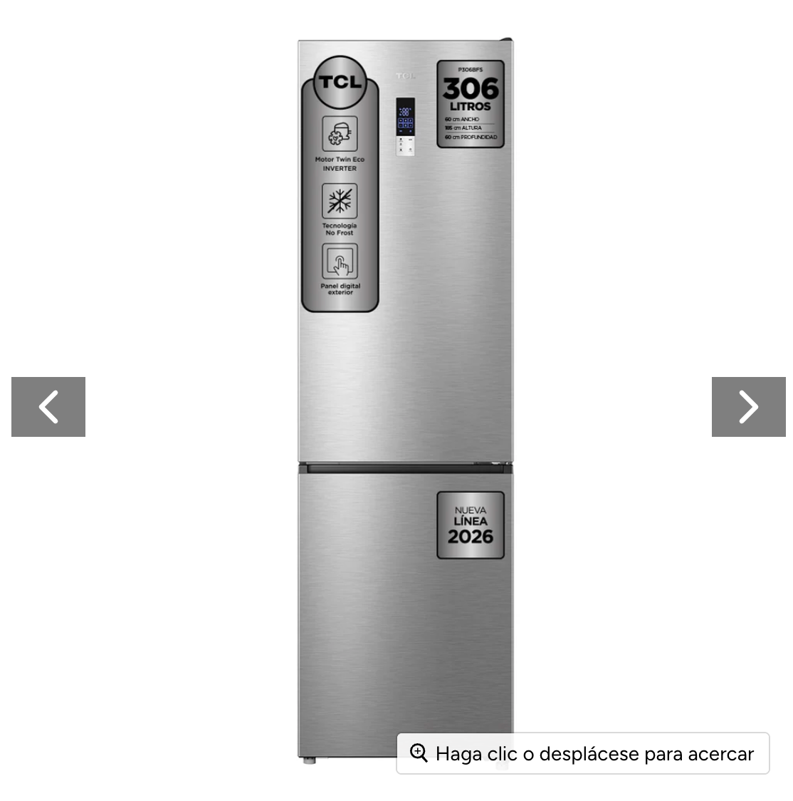 Refrigerador Bottom Freezer No Frost 306L P306BFS